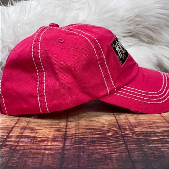 << Hot Pink & Leopard #momlife Hat Mom Life >> - Picture 3 of 5